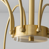 Modern Luxury Gold Crystal Chandelier with Curved Arms and K9 Glass Shades for Dining Room