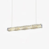 Modern Luxury Linear K9 Crystal LED Pendant Light for Kitchen Island and Dining Room