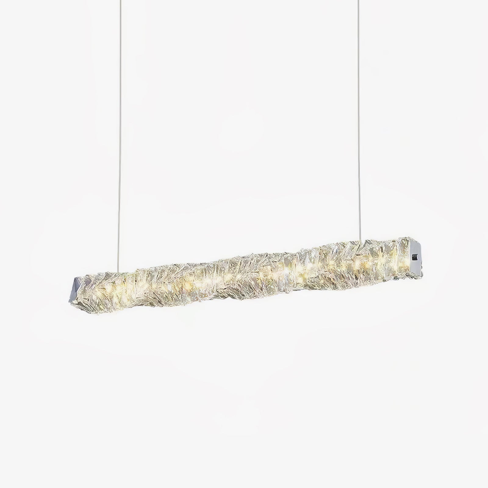 Modern Luxury Linear K9 Crystal LED Pendant Light for Kitchen Island and Dining Room