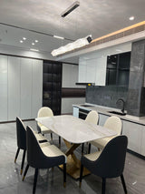 Modern Luxury Linear K9 Crystal LED Pendant Light for Kitchen Island and Dining Room