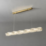 Modern Luxury Linear K9 Crystal LED Pendant Light for Kitchen Island and Dining Room