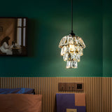 Modern Luxury Mini Crystal Pendant Light Single Light Hanging Fixture for Bedroom and Dining Room