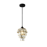 Modern Luxury Mini Crystal Pendant Light Single Light Hanging Fixture for Bedroom and Dining Room