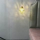Modern Luxury Mini Crystal Pendant Light Single Light Hanging Fixture for Bedroom and Dining Room