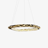 Modern Luxury Resin Circlet Brass Pendant Light with Integrated LED for Elegant Interiors
