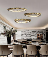 Modern Luxury Resin Circlet Brass Pendant Light with Integrated LED for Elegant Interiors