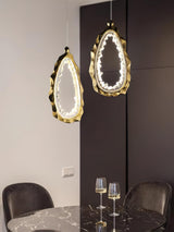 Modern Luxury Resin Circlet Brass Pendant Light with Integrated LED for Elegant Interiors