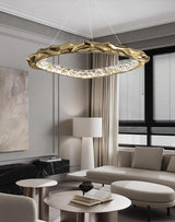 Modern Luxury Resin Circlet Brass Pendant Light with Integrated LED for Elegant Interiors