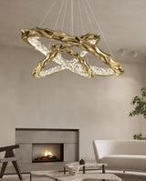 Modern Luxury Resin Circlet Brass Pendant Light with Integrated LED for Elegant Interiors