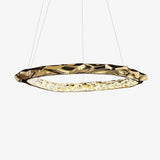 Modern Luxury Resin Circlet Brass Pendant Light with Integrated LED for Elegant Interiors
