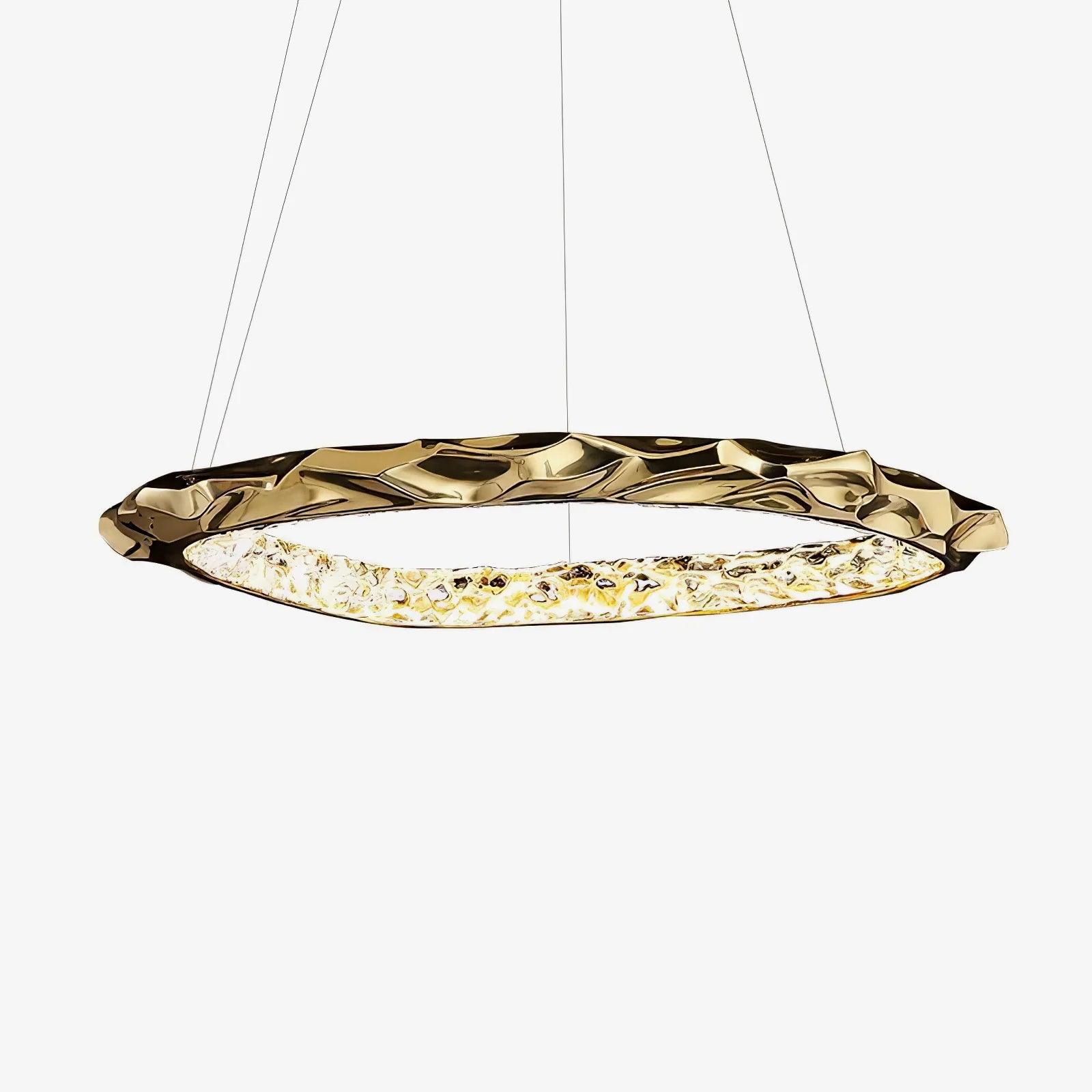 Modern Luxury Resin Circlet Brass Pendant Light with Integrated LED for Elegant Interiors