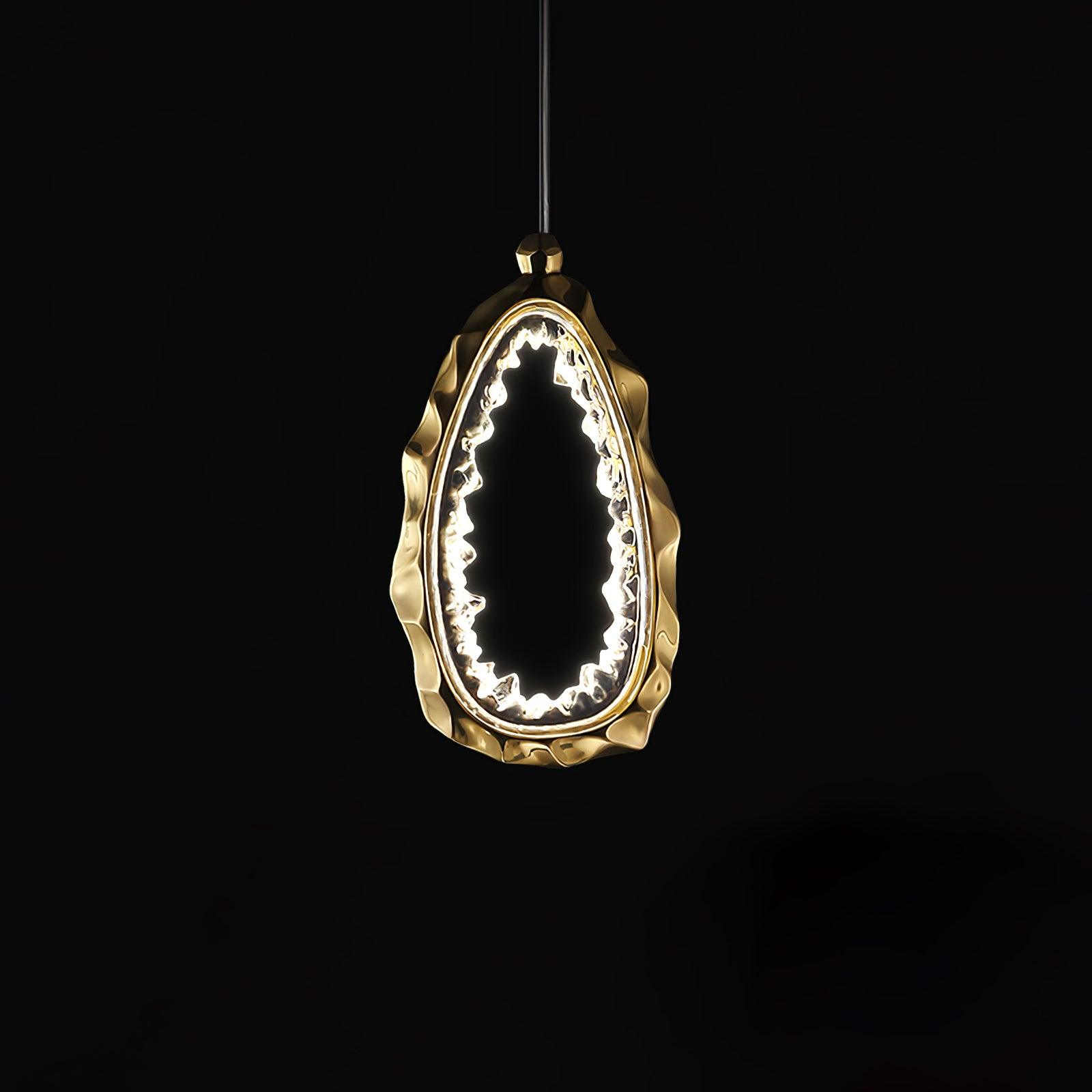 Modern Luxury Resin Circlet Brass Pendant Light with Integrated LED for Elegant Interiors