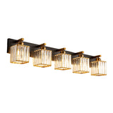 Modern Luxury Square Crystal Vanity Wall Sconce Light with Electroplated Metal Frame for Mirror