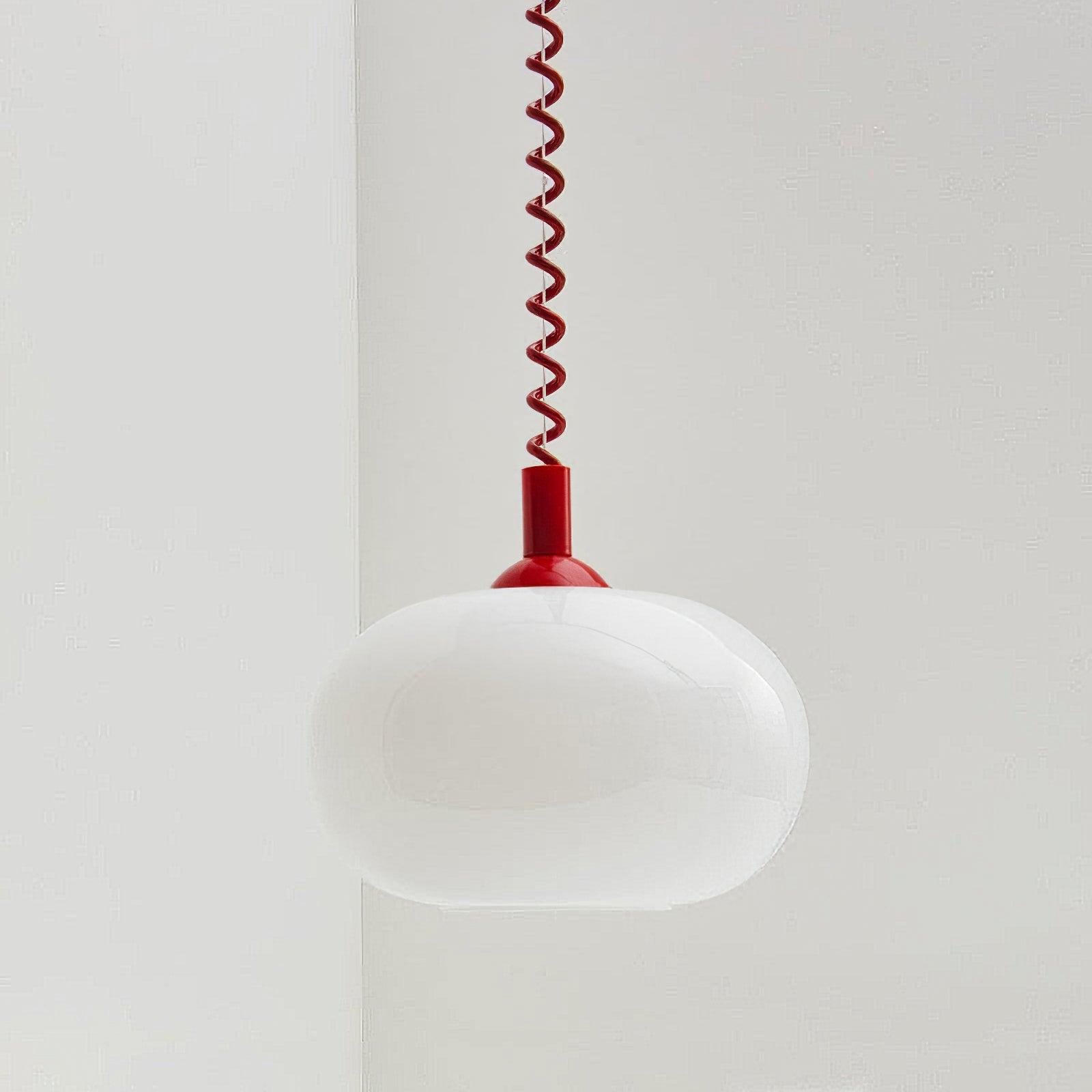 Modern Macaron Spring Glass Pendant Light Colorful Metal Fixture for Kitchen Dining Rooms
