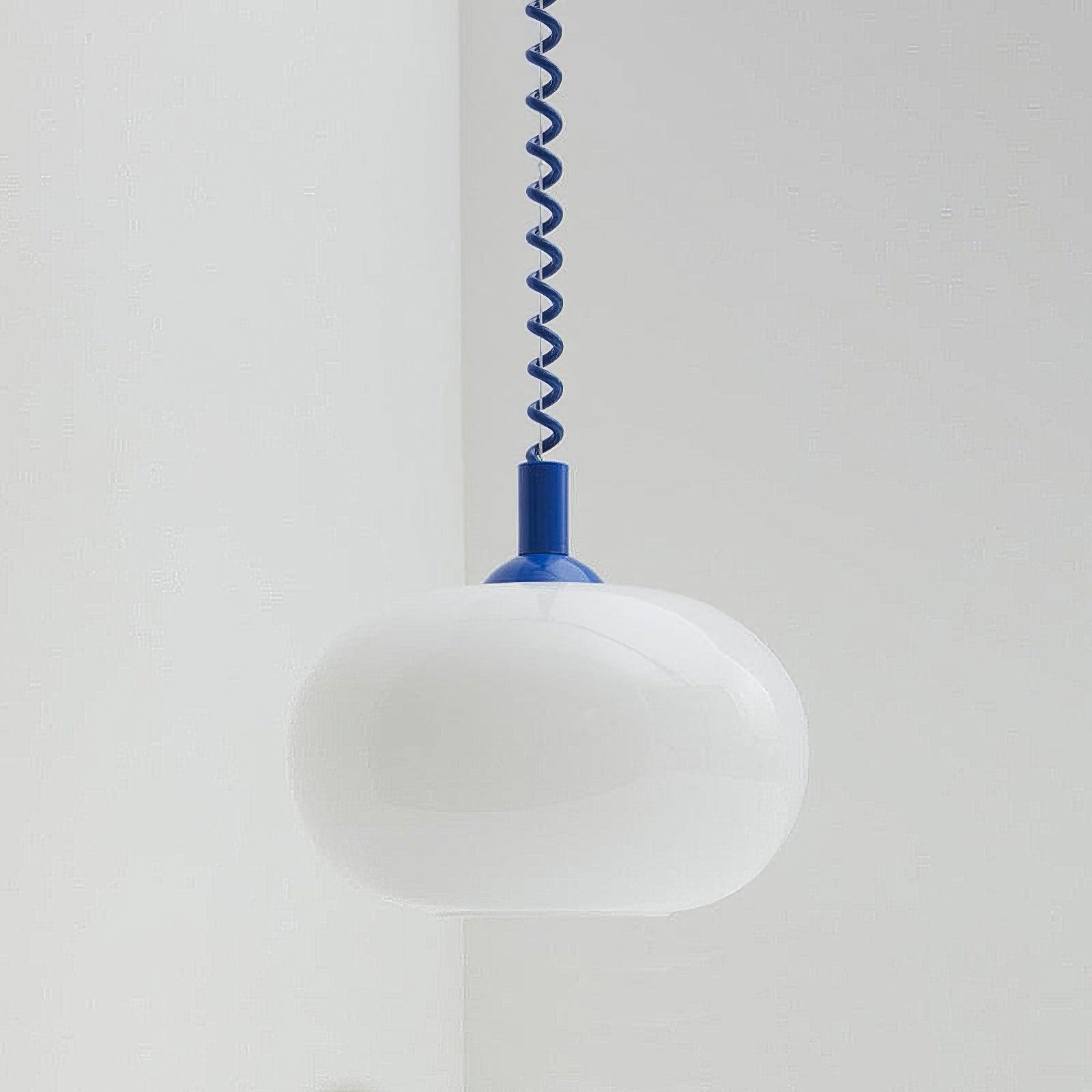 Modern Macaron Spring Glass Pendant Light Colorful Metal Fixture for Kitchen Dining Rooms