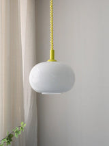 Modern Macaron Spring Glass Pendant Light Colorful Metal Fixture for Kitchen Dining Rooms