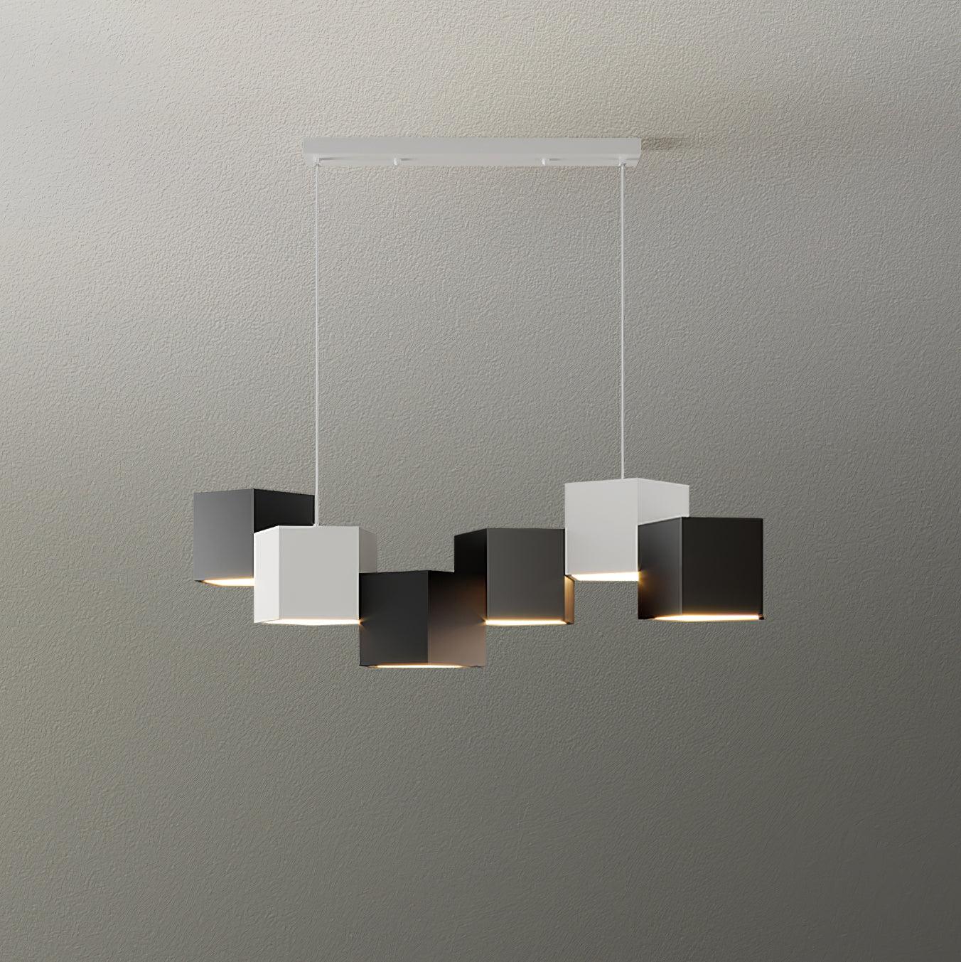 Modern Magic Cube LED Pendant Lamp Geometric Acrylic Hanging Light for Dining Room