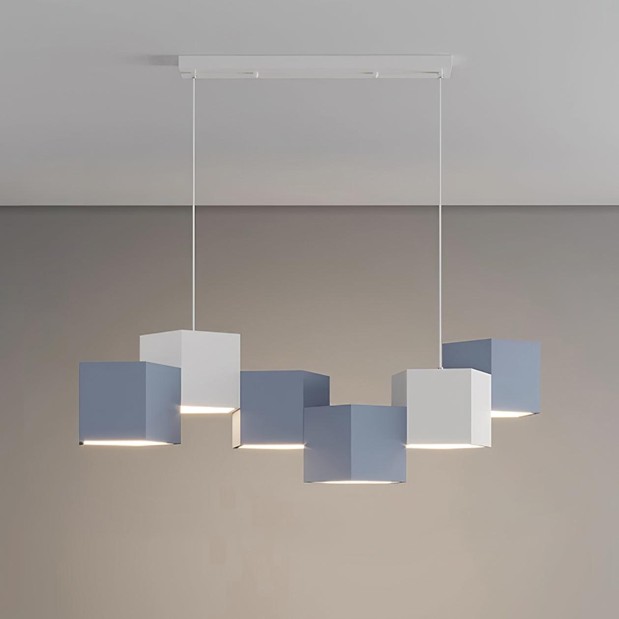 Modern Magic Cube LED Pendant Lamp Geometric Acrylic Hanging Light for Dining Room