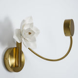 Modern Magnolia Flower Wall Sconce Set with Handcrafted Cotton Paper Petals