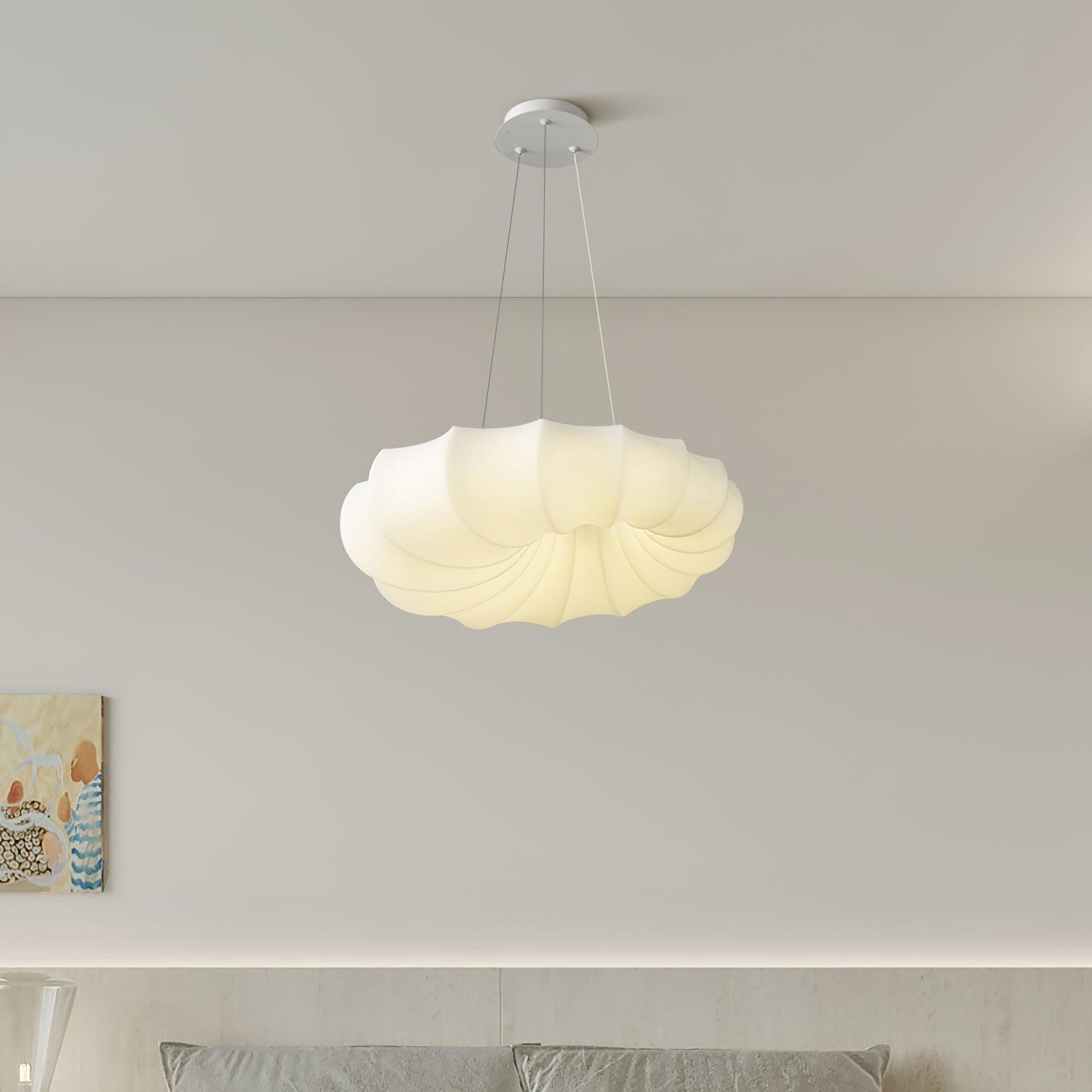 Modern Malibu LED Pendant Light Minimalist White Metal PE Ceiling Hanging Lamp for Indoor Decor