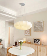 Modern Malibu LED Pendant Light Minimalist White Metal PE Ceiling Hanging Lamp for Indoor Decor