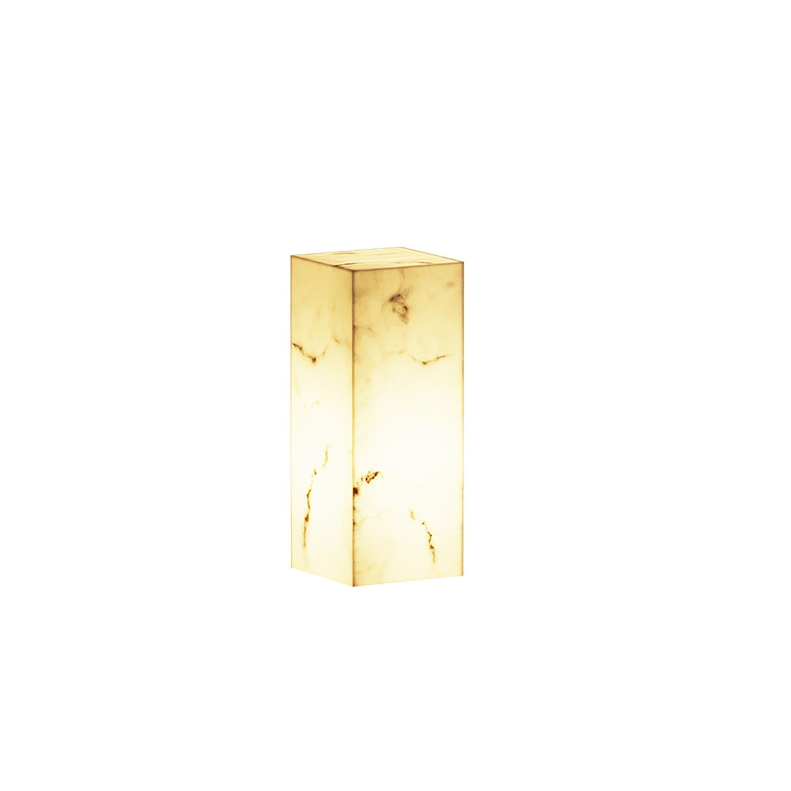 Modern Marble Effect Cube Outdoor LED Landscape Path Light and Garden Pillar Lamp