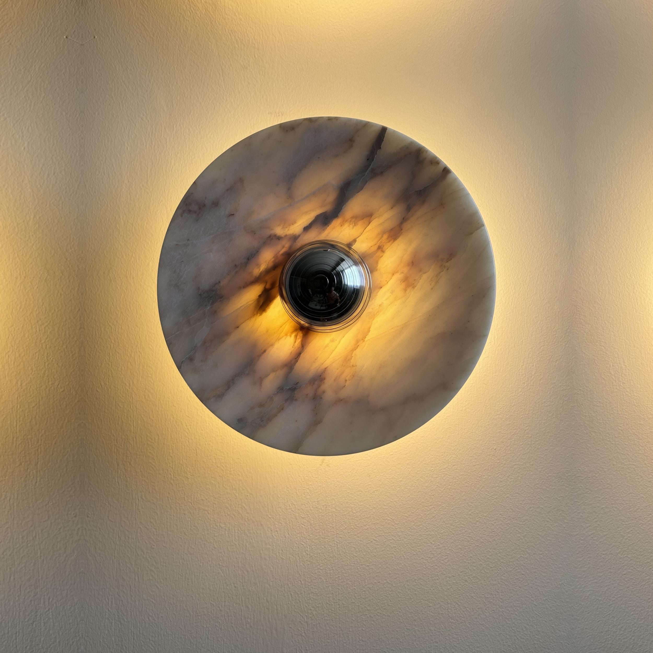 Modern Marble Rechargeable LED Wall Sconce with Natural Stone Pattern and Touch Dimming