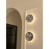 Modern Marble Rechargeable LED Wall Sconce with Natural Stone Pattern and Touch Dimming
