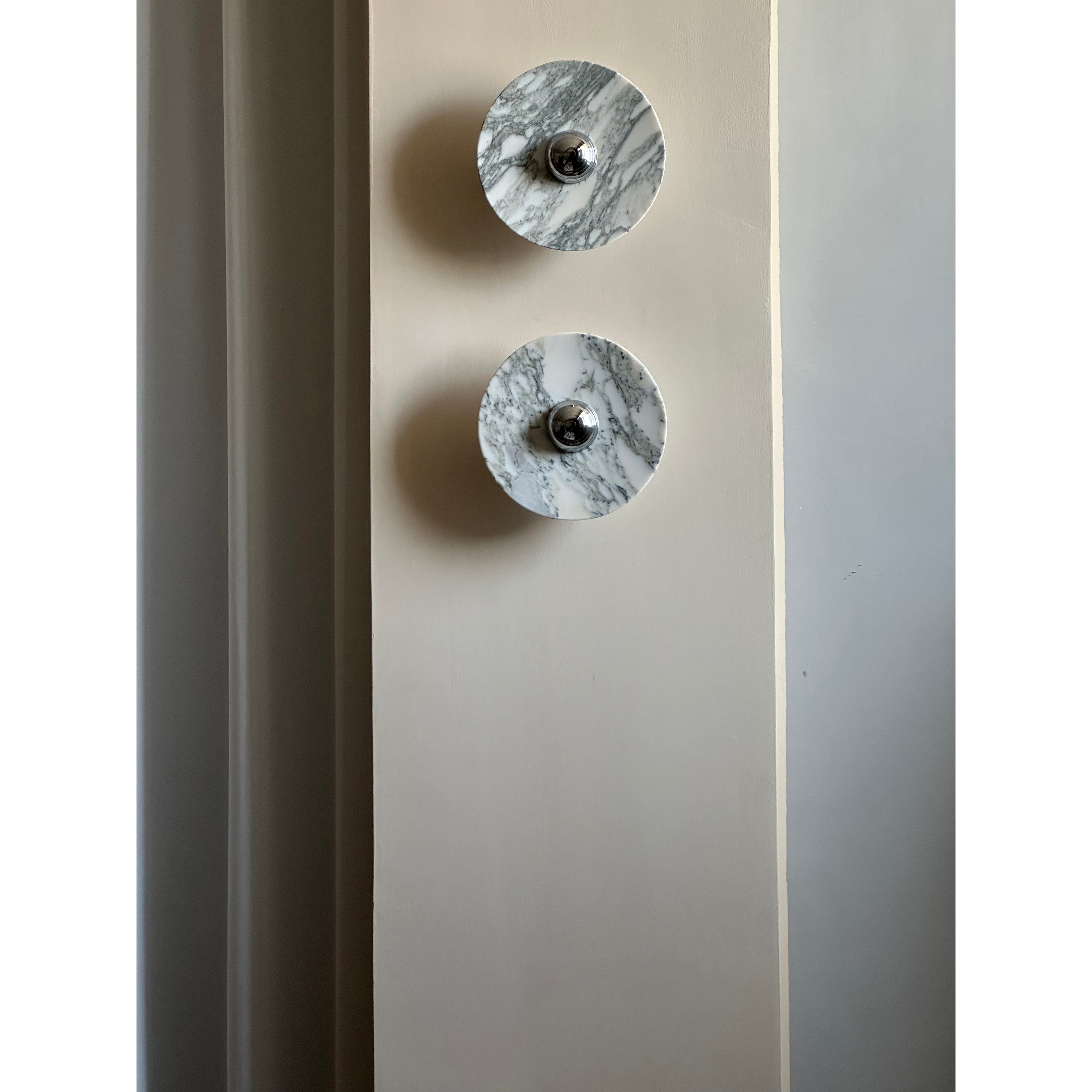 Modern Marble Rechargeable LED Wall Sconce with Natural Stone Pattern and Touch Dimming