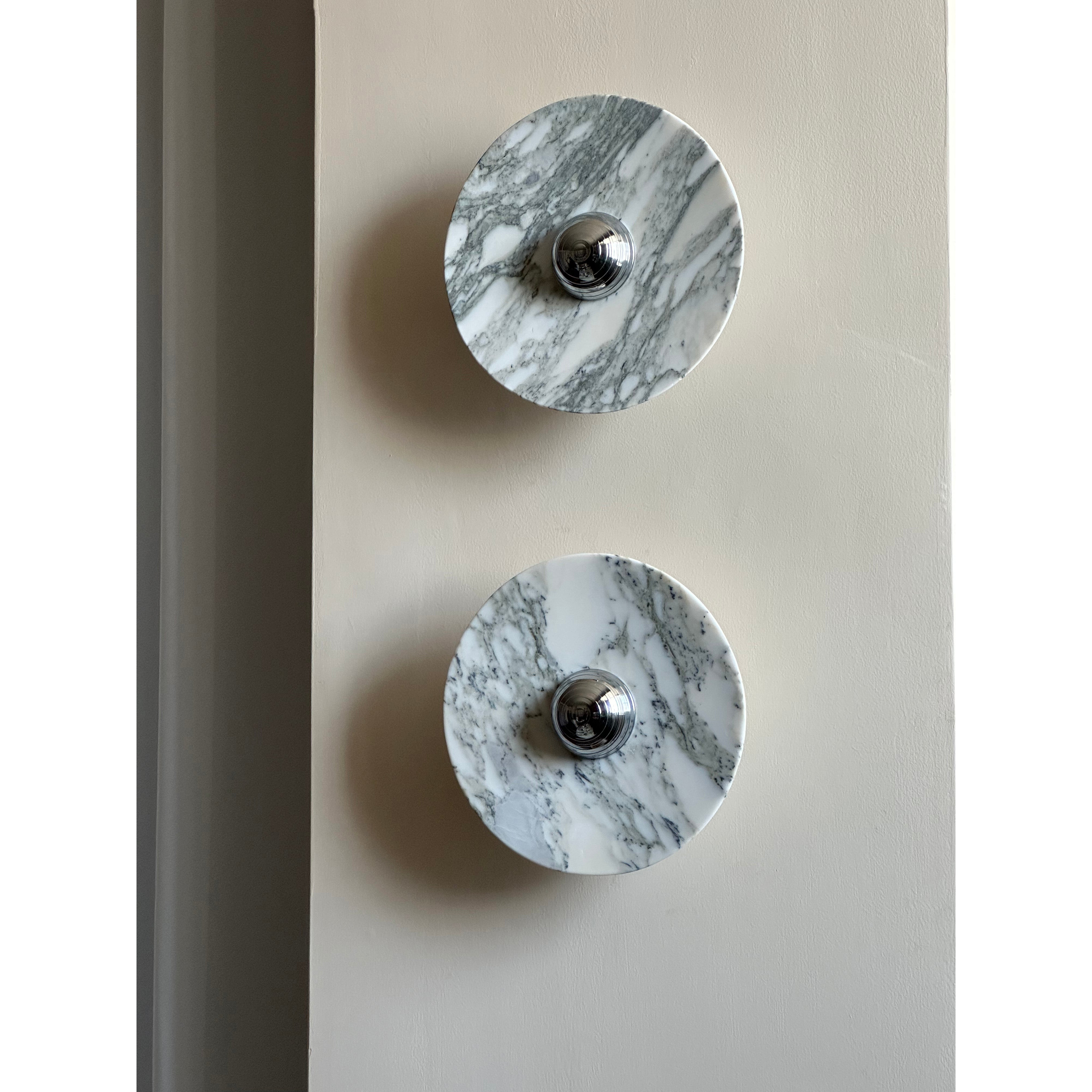 Modern Marble Rechargeable LED Wall Sconce with Natural Stone Pattern and Touch Dimming