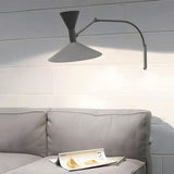 Modern Marseille Adjustable Swing Arm Wall Sconce with Dual Trumpet Metal Shades
