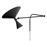 Modern Marseille Adjustable Swing Arm Wall Sconce with Dual Trumpet Metal Shades