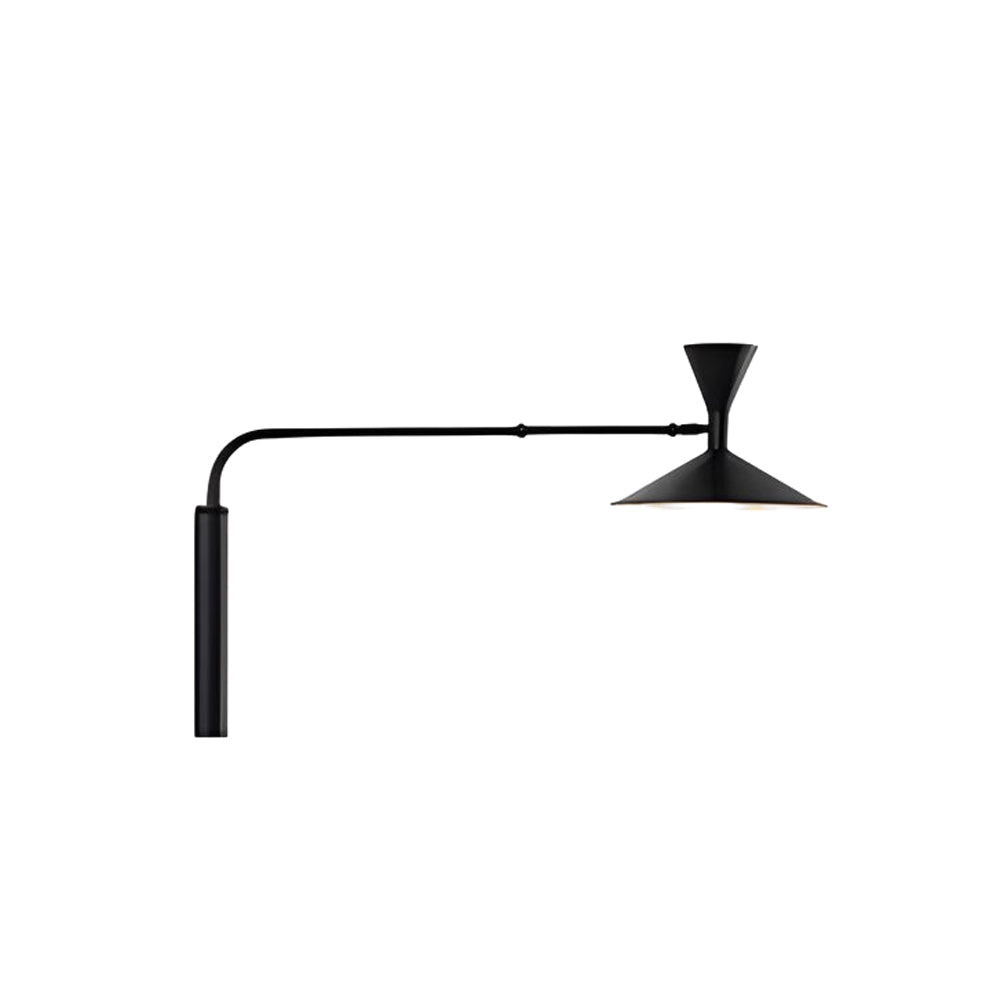Modern Marseille Adjustable Swing Arm Wall Sconce with Dual Trumpet Metal Shades