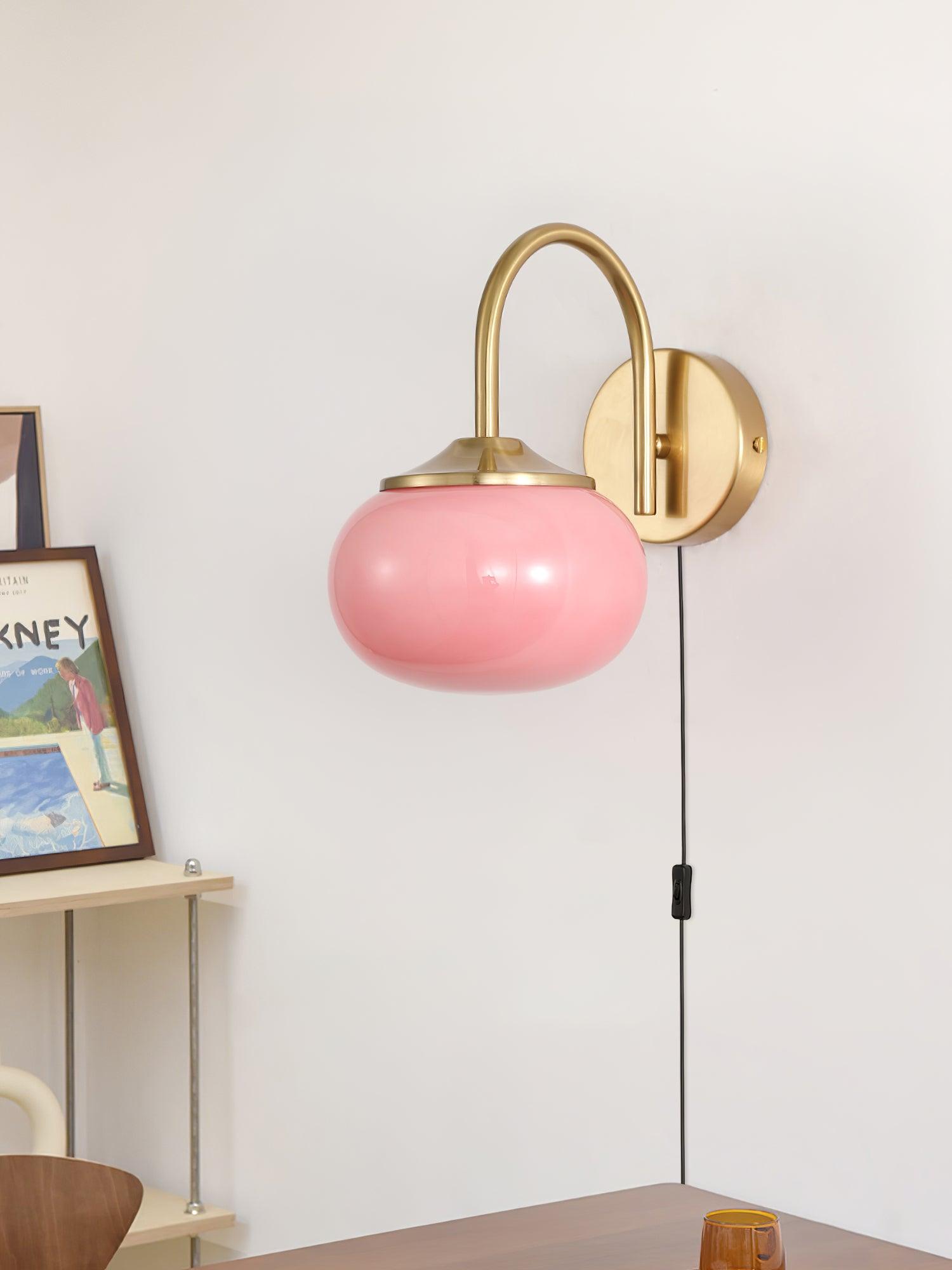 Modern Marshmallow Glass Bracket Wall Lamp Plug In Sconce for Bedroom Decor