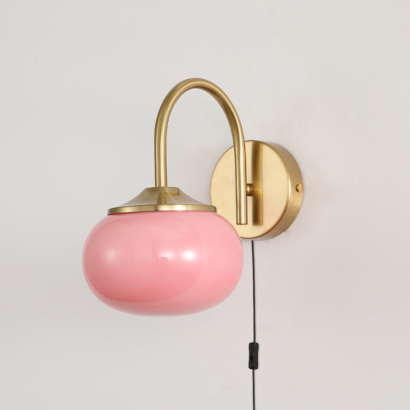Modern Marshmallow Glass Bracket Wall Lamp Plug In Sconce for Bedroom Decor