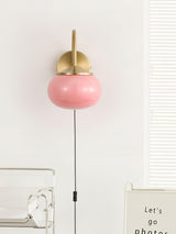 Modern Marshmallow Glass Bracket Wall Lamp Plug In Sconce for Bedroom Decor