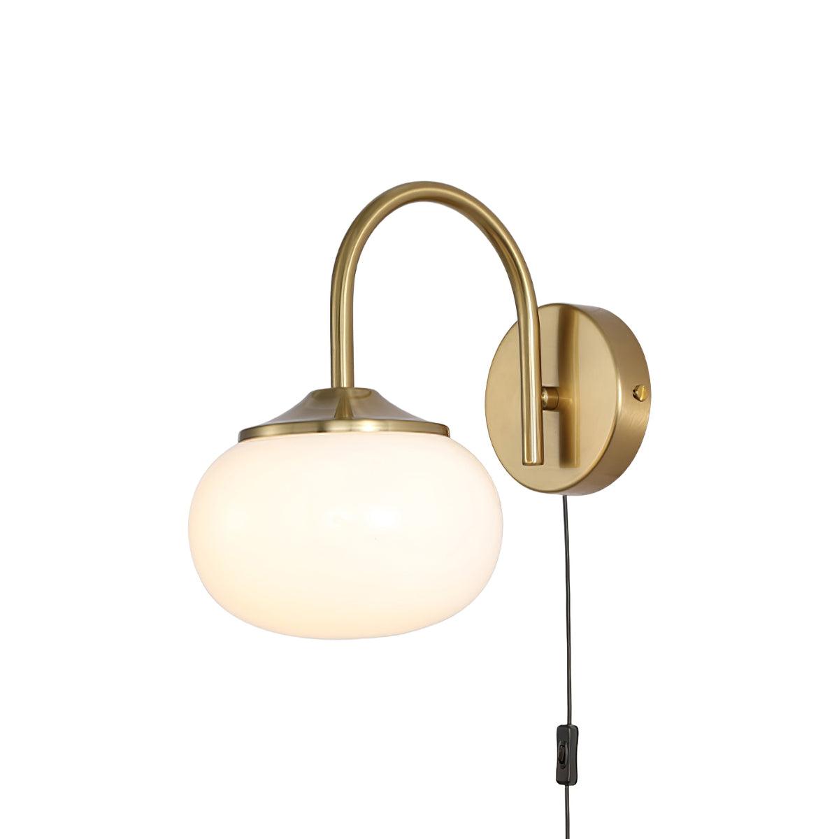 Modern Marshmallow Glass Bracket Wall Lamp Plug In Sconce for Bedroom Decor