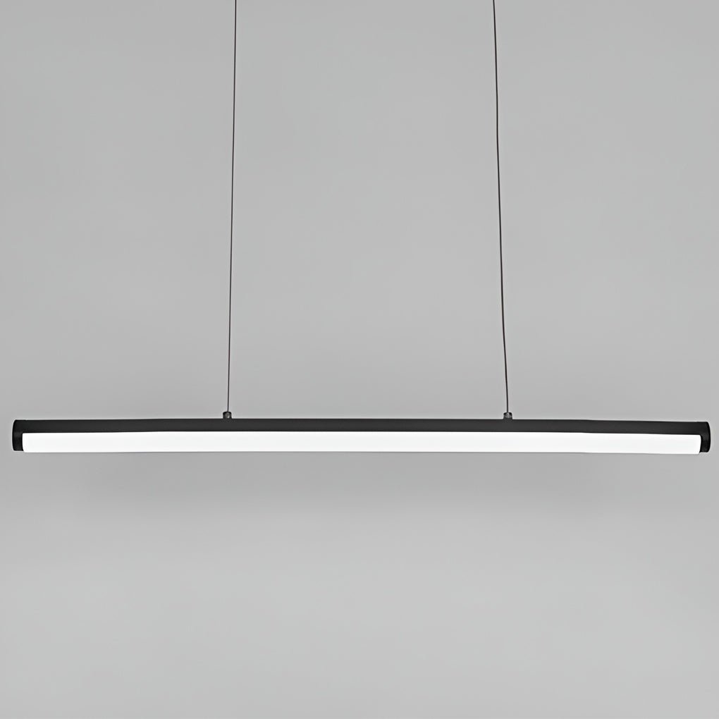 Modern Matt Black Linear LED Pendant Light 16 Inch Rectangular Adjustable Hanging Ceiling Fixture Warm White