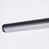Modern Matt Black Linear LED Pendant Light 16 Inch Rectangular Adjustable Hanging Ceiling Fixture Warm White