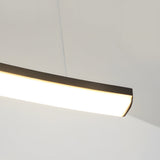 Modern Matte Black LED Arcing Linear Pendant Light for Kitchen Island and Dining Room Decor