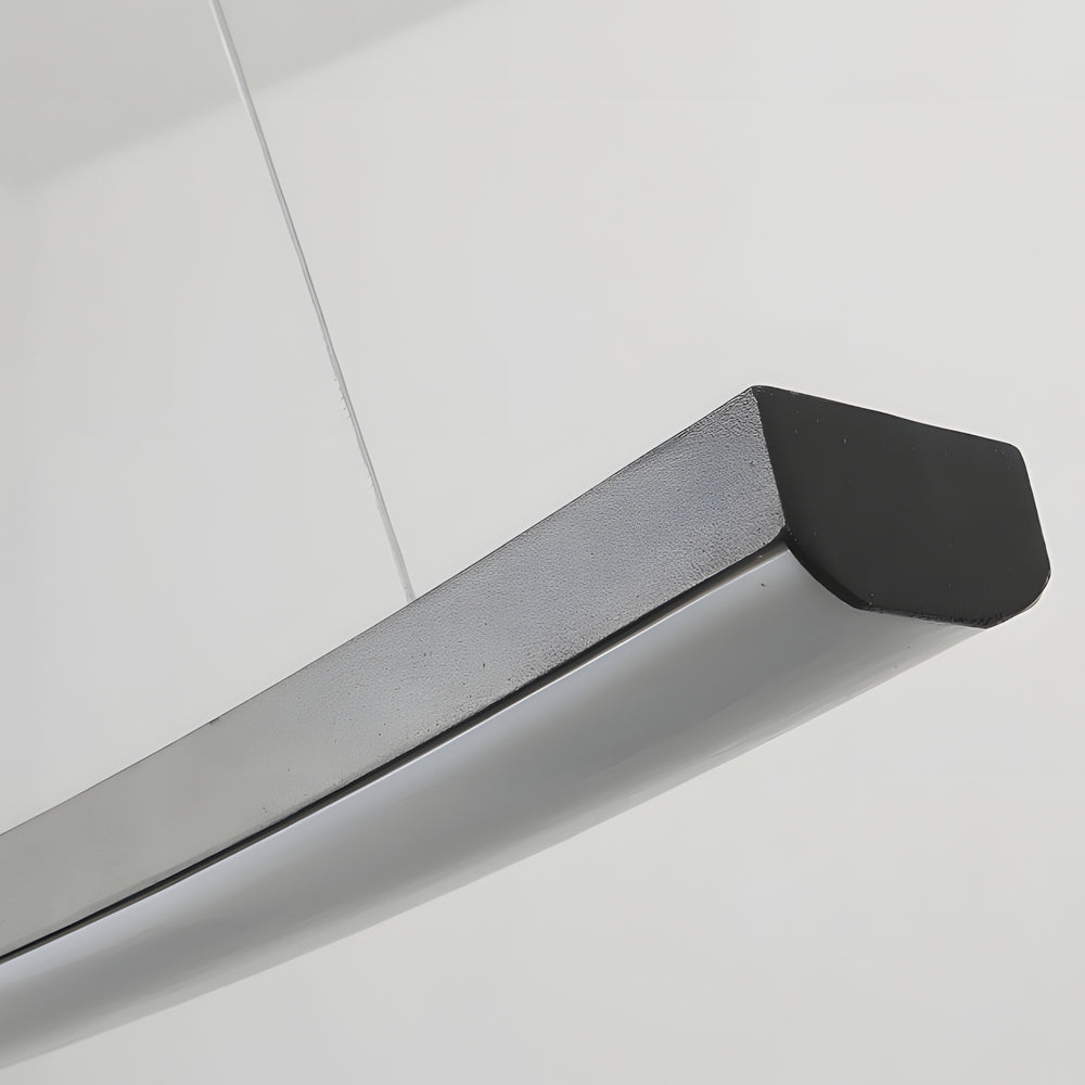 Modern Matte Black LED Arcing Linear Pendant Light for Kitchen Island and Dining Room Decor
