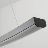 Modern Matte Black LED Arcing Linear Pendant Light for Kitchen Island and Dining Room Decor