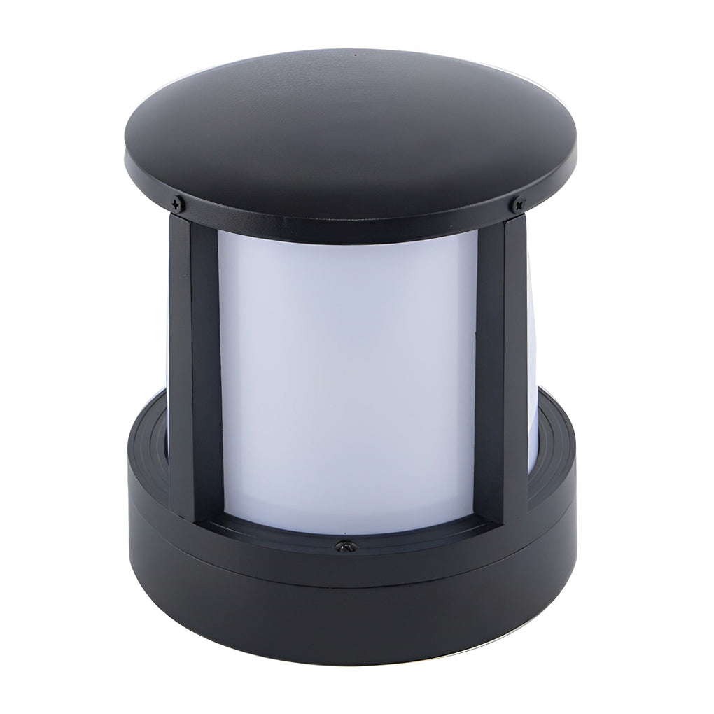 Modern Matte Black LED Outdoor Post Light Waterproof Aluminum Fence Lantern for Garden Yard