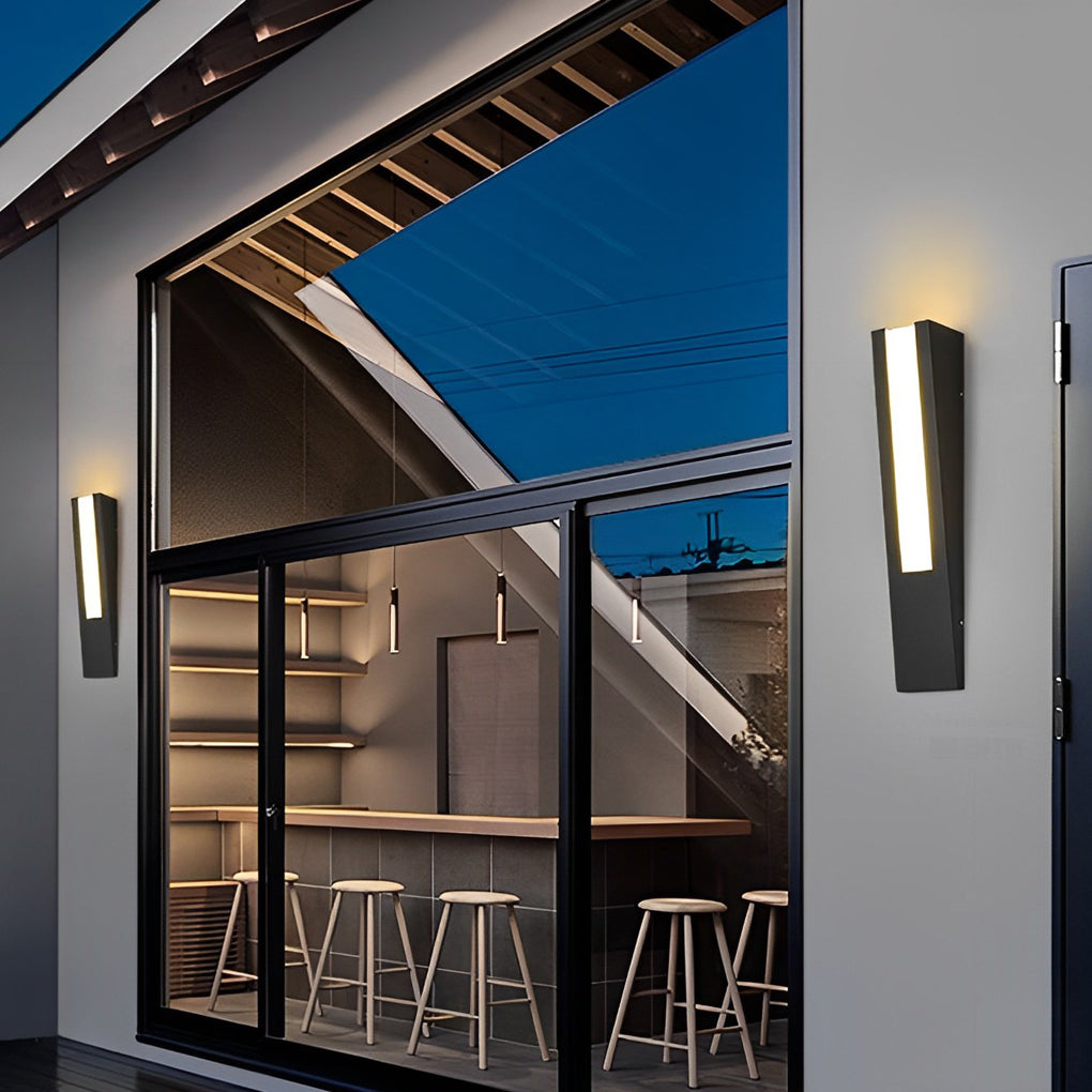 Modern Matte Black LED Outdoor Wall Light Waterproof Exterior Sconce for Porch and Balcony