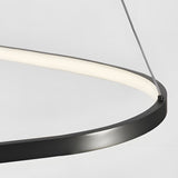 Modern Matte Black LED Triangle Ring Pendant Lighting Dimmable Multi Ring Geometric Chandelier