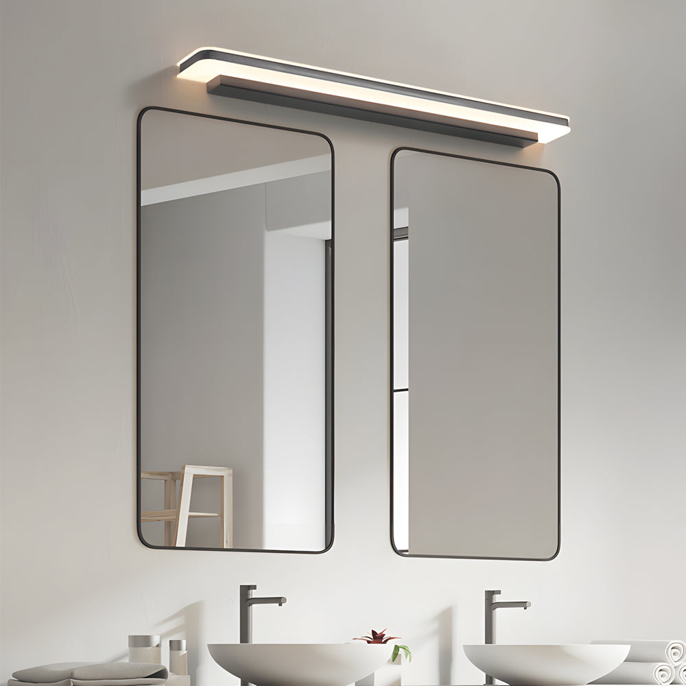 Modern Matte Black Linear LED Bathroom Vanity Light with Adjustable Color Temperature