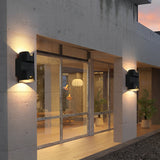 Modern Matte Black Outdoor LED Wall Sconce Waterproof Up and Down Exterior Lighting