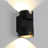 Modern Matte Black Outdoor LED Wall Sconce Waterproof Up and Down Exterior Lighting