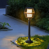 Modern Matte Black Solar Outdoor Post Light Waterproof Aluminum LED Landscape Lantern for Garden Path