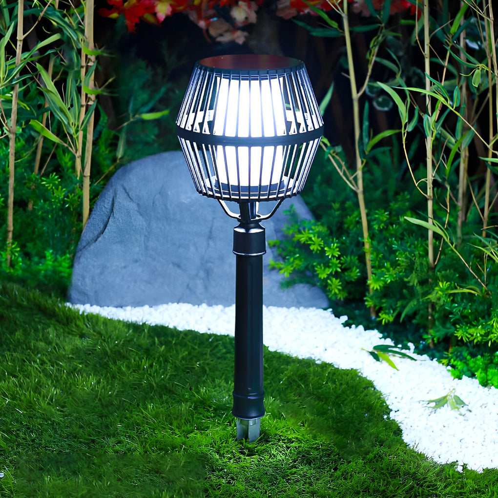 Modern Matte Black Solar Outdoor Post Light Waterproof Aluminum LED Landscape Lantern for Garden Path